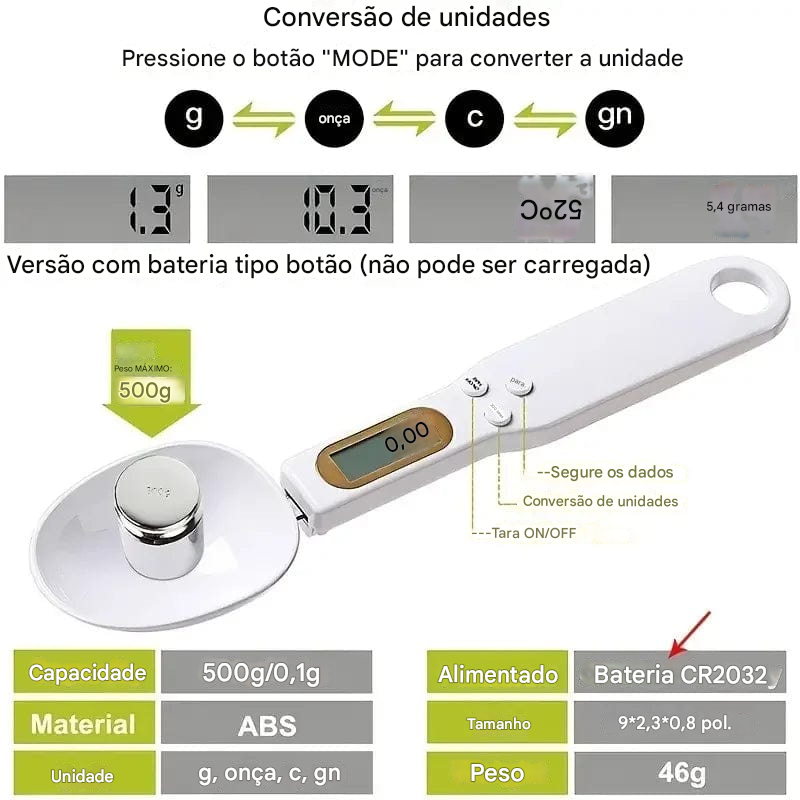 Colher de balança digital